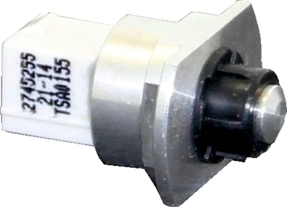 HWT-Sensor von Wolf, mit weißem Anschluss und metallischem Gehäuse, eingesetzt zur Temperaturmessung in Heizungsanlagen.